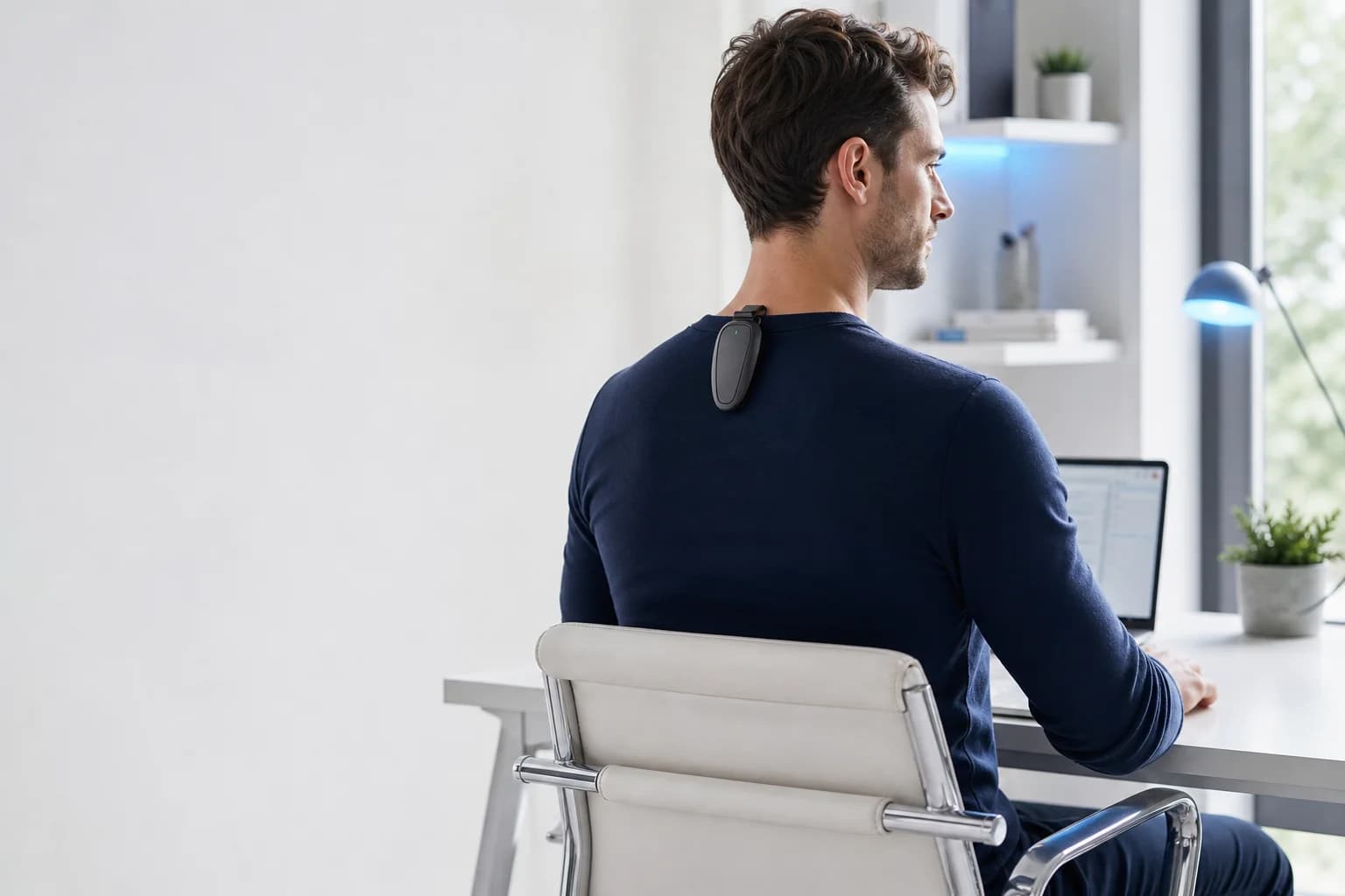 Smart posture corrector used during a focused workday